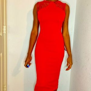 Red midi dress from Nordstrom..